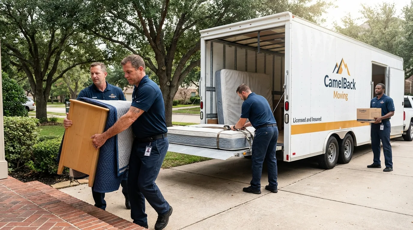 Crew loading residential truck for cross-state move from Ellisville, MS